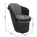 Fotel tárhellyel, sötétszürke/világosszürke, PERSI