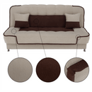 Kinyitható dívány, bézs/barna, PERSI