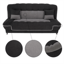 Kinyitható dívány, sötétszürke/világosszürke, PERSI