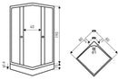Pico 80 szögletes zuhanykabin zuhanytálcával