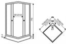 PICO Black stripe 80 szögletes zuhanykabin zuhanytálcával