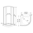 Pixel Black 80 íves zuhanykabin zuhanytálca nélkül