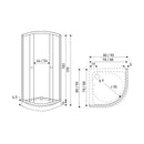 Pixel White 80 íves zuhanykabin zuhanytálca nélkül