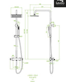 LAVEO POLA fali zuhanyszett termosztátos csappal, rose gold