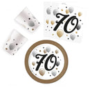 Happy Birthday 70 Milestone party szett 36 db-os 23 cm-es tányérral, J-PNN00030