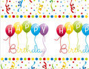 Happy Birthday Streamers műanyag asztalterítő 120x180 cm, J-PNN81845