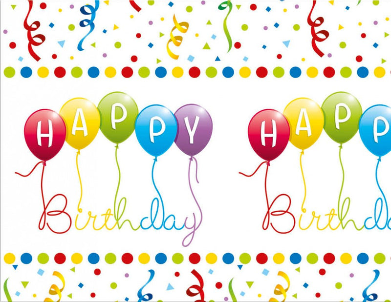 Happy Birthday Streamers műanyag asztalterítő 120x180 cm, J-PNN81845