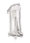 Mini 1-es Silver szám Fólia lufi 33 cm, J-PNN89798