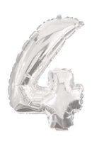 Óriás 4-es Silver szám Fólia lufi 85 cm, J-PNN91198