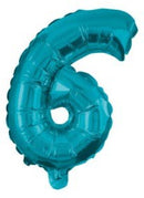 Mini 6-os Blue szám Fólia lufi 32 cm, J-PNN91225