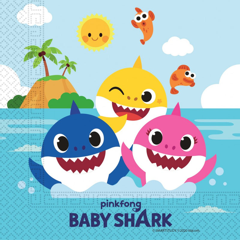 Baby Shark Fun in the Sun szalvéta 20 db-os 33x33 cm, J-PNN92542