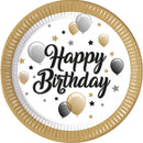 Happy Birthday Milestone papírtányér 8 db-os 23 cm FSC, J-PNN93443