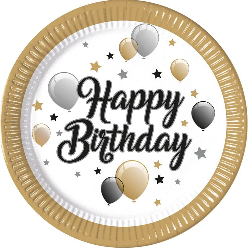 Happy Birthday Milestone papírtányér 8 db-os 23 cm FSC, J-PNN93443