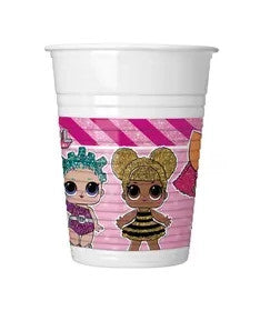 LOL Surprise Glitterati műanyag pohár 8 db-os 200 ml, J-PNN93555