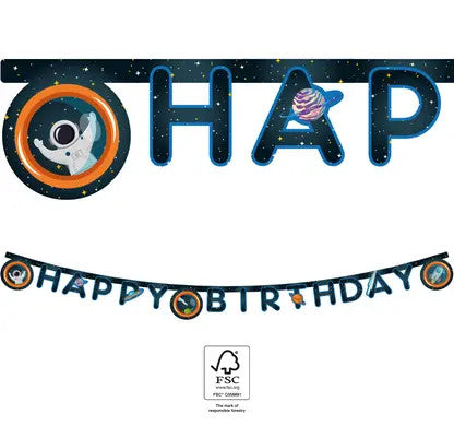 Űr Happy Birthday Rocket Space felirat FSC 2 m, J-PNN93740