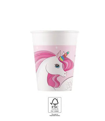 Unikornis Rainbow Colors papír pohár 8 db-os 200 ml FSC, J-PNN93759