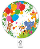 Dzsungel Balloons papírtányér 8 db-os 20 cm FSC, J-PNN93780