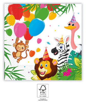 Dzsungel Balloons szalvéta 20 db-os 33x33 cm FSC, J-PNN93782