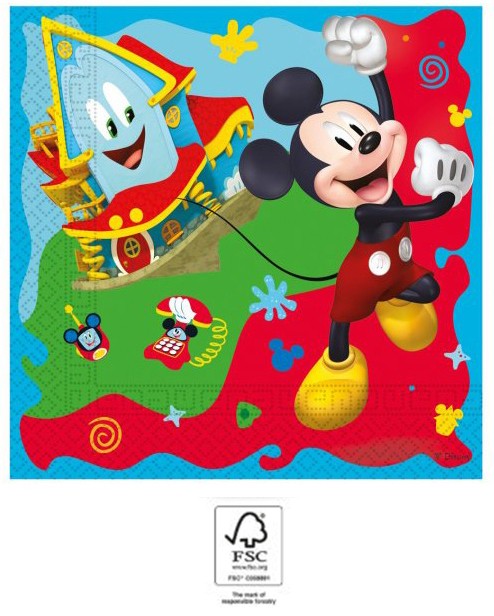 Disney Mickey Rock the House szalvéta 20 db-os 33x33 cm FSC, J-PNN93824