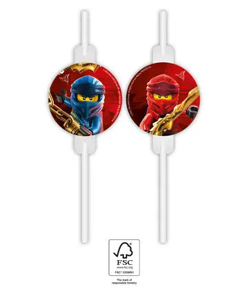 Lego Ninjago papír szívószál, 4 db-os szett FSC, J-PNN94104
