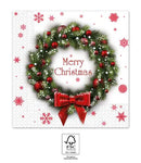 Karácsonyi Merry Xmas Wreath szalvéta 20 db-os 33x33 cm FSC, J-PNN95372
