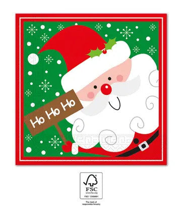 Karácsonyi Santa Claus Ho Ho Ho szalvéta 20 db-os 33x33 cm FSC, J-PNN95384