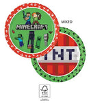 Minecraft Green papírtányér 8 db-os 23 cm FSC, J-PNN95441