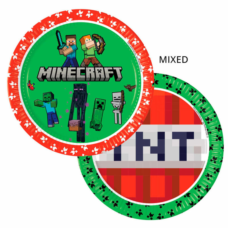 Minecraft Green papírtányér 8 db-os 23 cm FSC, J-PNN95441