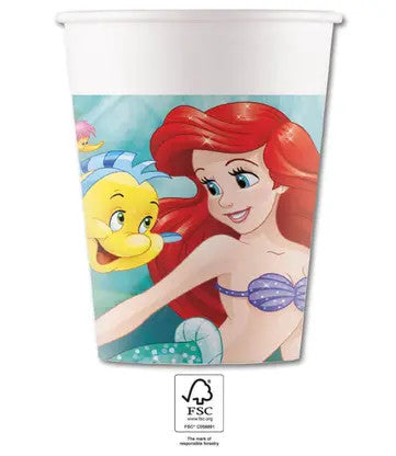 Disney Hercegnők, Ariel Curious papír pohár 8 db-os 200 ml FSC, J-PNN95456