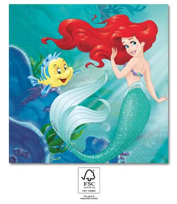 Disney Hercegnők, Ariel Curious szalvéta 20 db-os 33x33 cm FSC, J-PNN95457