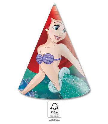 Disney Hercegnők, Ariel Curious Parti kalap, csákó 6 db-os FSC, J-PNN95458