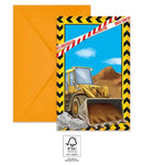 Építkezés Grabber party meghívó 6 db-os FSC, J-PNN95476