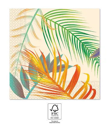 Levél Tropical Leaves szalvéta 20 db-os 33x33 cm FSC, J-PNN95700