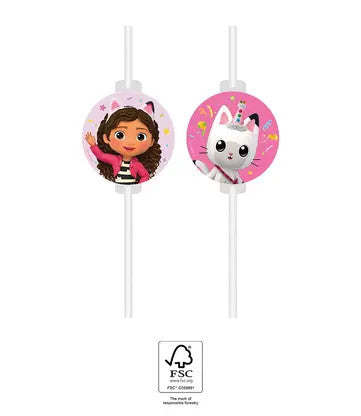 Gabi babaháza Friends papír szívószál, 4 db-os szett FSC, J-PNN96194