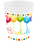 Happy Birthday Streamers micro prémium műanyag pohár 250 ml, J-PNN96257