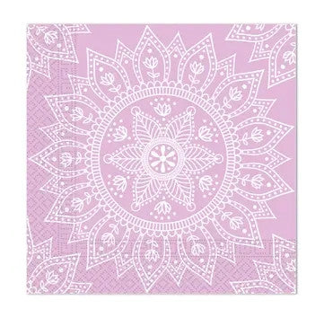 Mandala Purple White szalvéta 20 db-os, 33x33 cm FSC, J-PNN96400