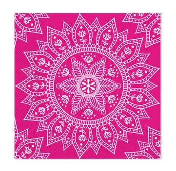 Mandala Fuchsia White szalvéta 20 db-os, 33x33 cm FSC, J-PNN96403