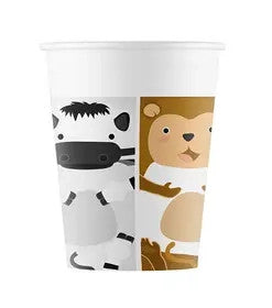 Állatos Zoo papír pohár 8 db-os 200 ml FSC, J-PNN96599