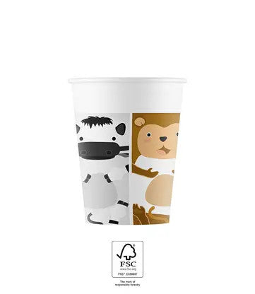 Állatos Zoo papír pohár 8 db-os 200 ml FSC, J-PNN96599