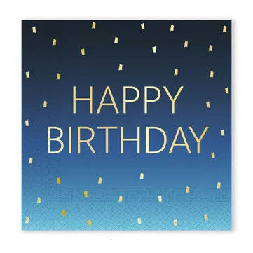 Happy Birthday Golden Blue szalvéta 20 db-os 33x33 cm FSC, J-PNN96622