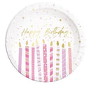 Happy Birthday Candles papírtányér 8 db-os 23 cm FSC, J-PNN96626