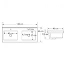 Porto 120 alsó fürdőszoba bútor mosdóval rauna szil színben