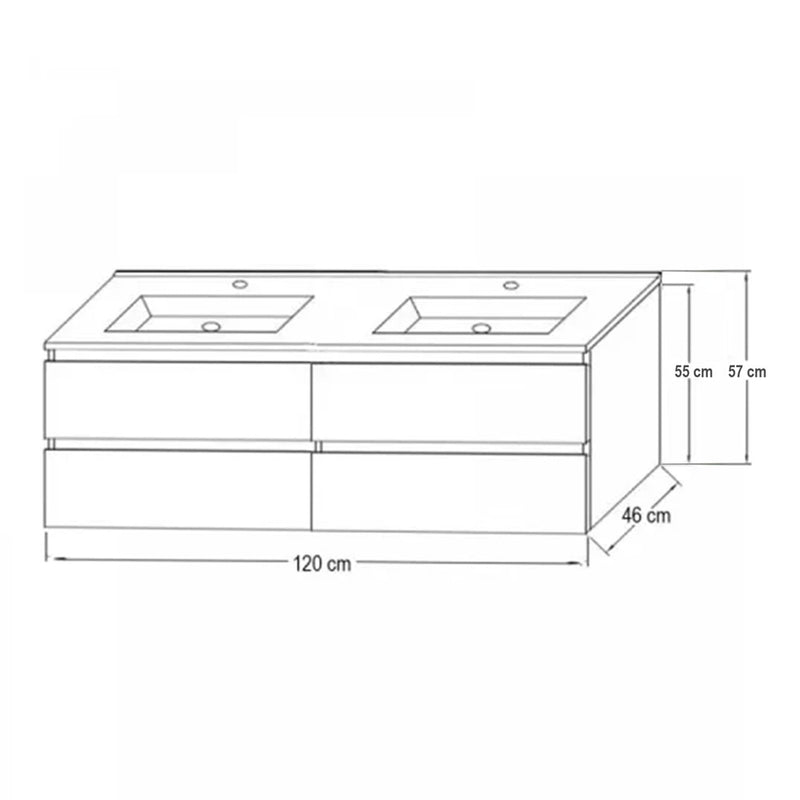 Porto 120 komplett fürdőszoba bútor sonoma tölgy színben