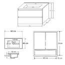 Porto 60 komplett fürdőszoba bútor fehér színben
