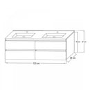 Porto Prime 120 komplett fürdőszoba bútor fehér színben