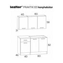 Praktik 120 panel konyhabútor fehér korpusz, sonoma tölgy front