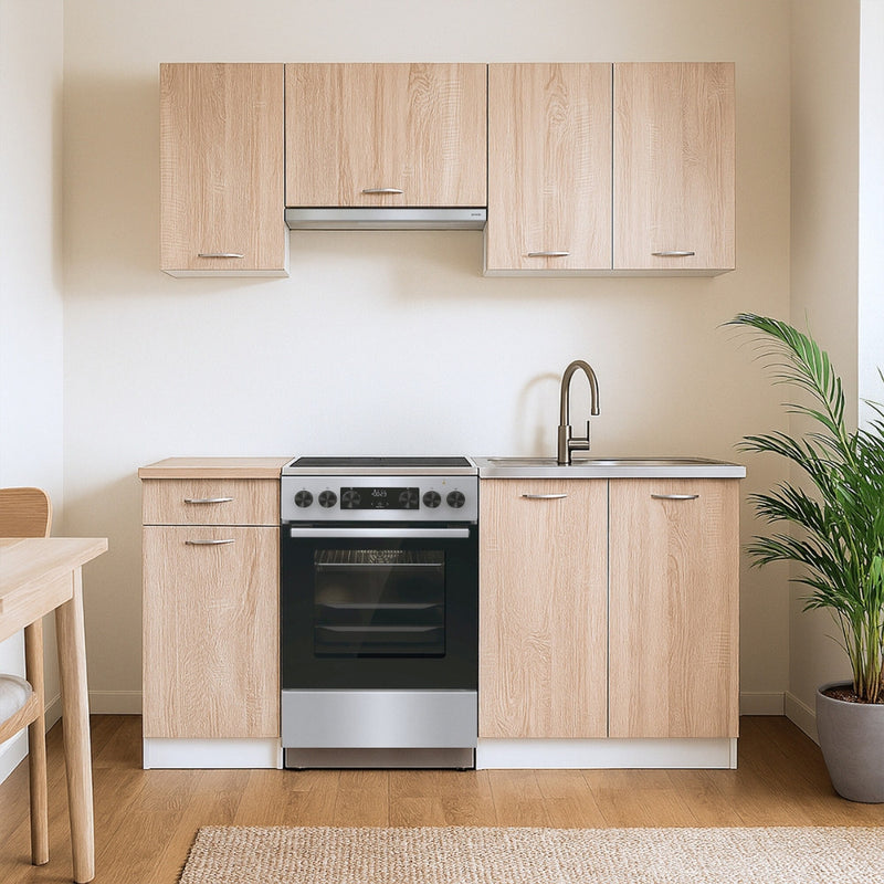 Praktik 180 konyhabútor, fehér korpusz, sonoma tölgy front