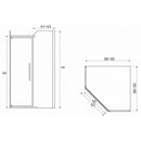 Prato szögletes zuhanykabin tálca nélkül 90x90x190cm - fekete profil, grafit üveg
