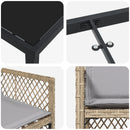 vidaXL 5 db Kerti Étkezőszett Párnákkal Bézs Poly Rattan, vidaXL Kerti Asztal Fekete 160x80x73 cm Edzett Üveg