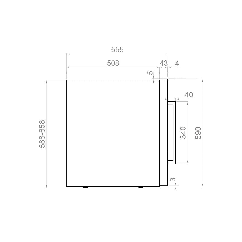 Pando PVMAV 60-25XL borhűtő - beépíthető, inox, balos